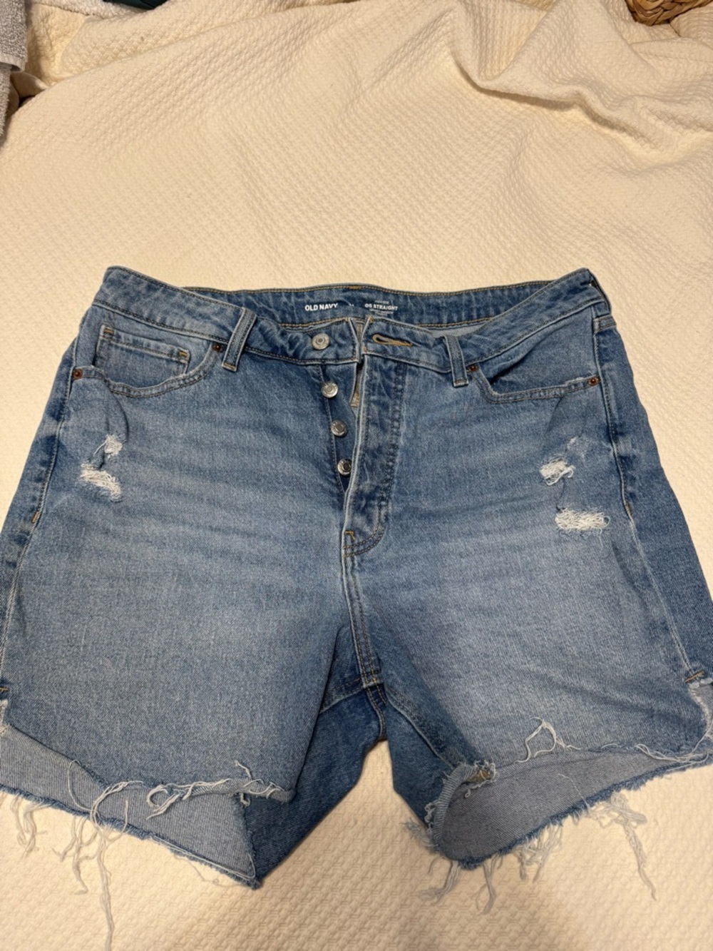 Old Navy Blue Distressed Denim Jean Shorts